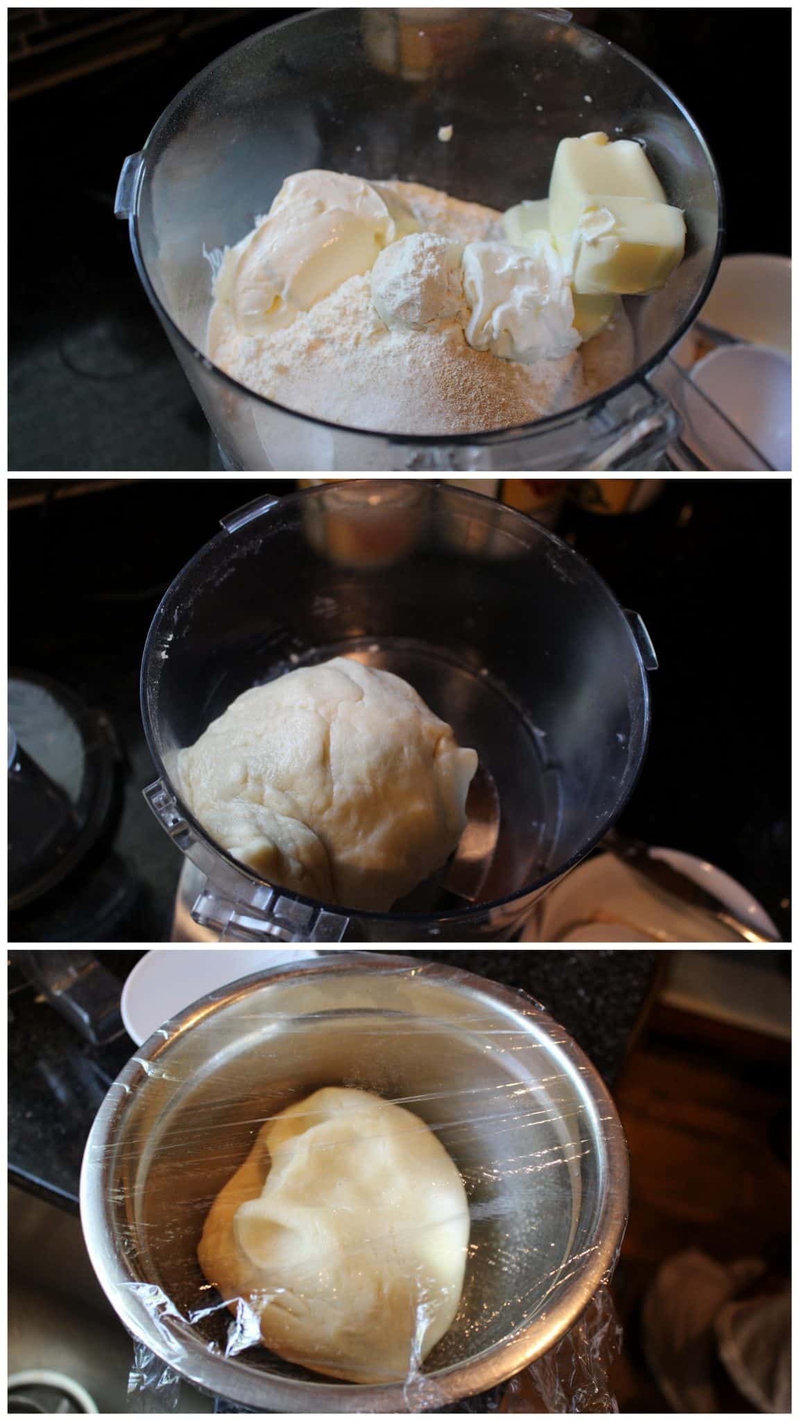 making a dough in a bowl