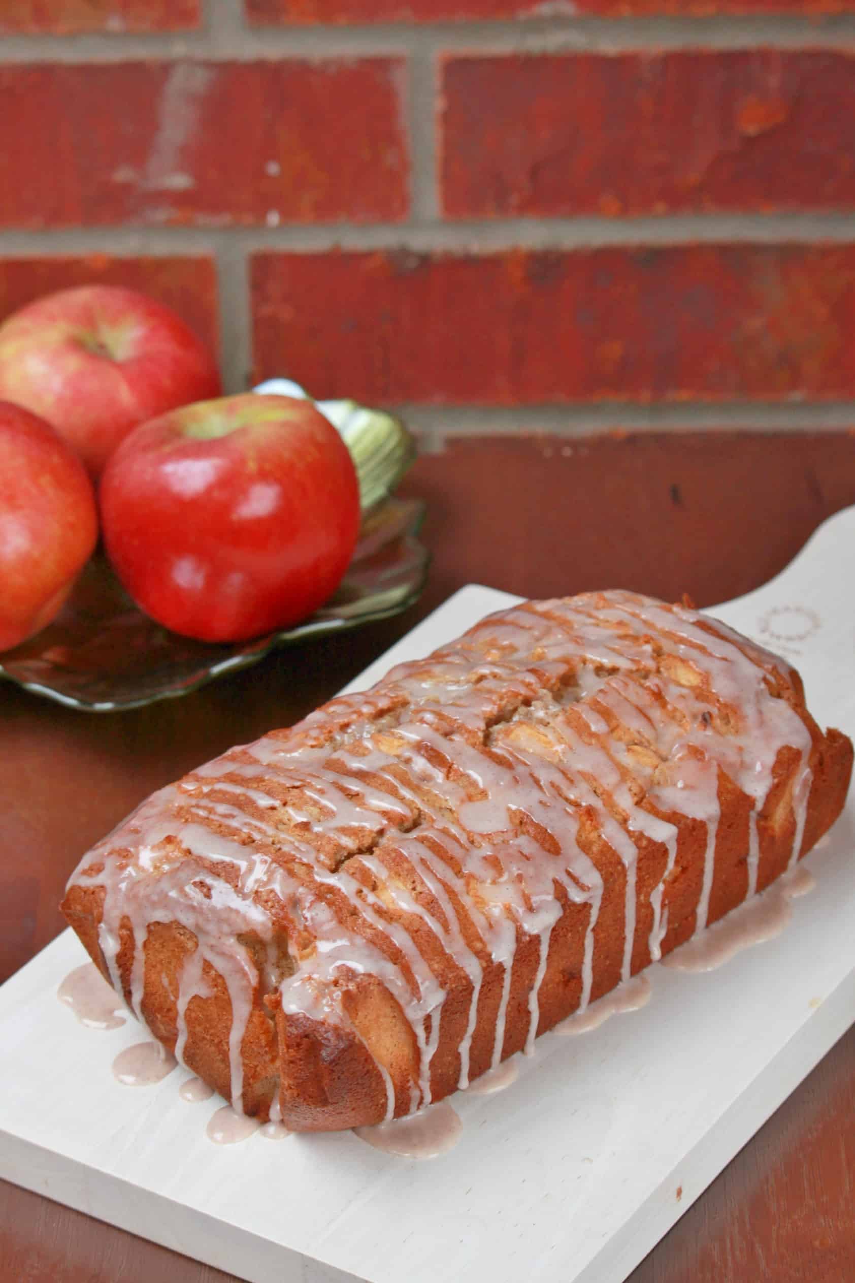 Cinnamon Glazed Apple Bread Cinnamon Glazed Apple Bread in a tray