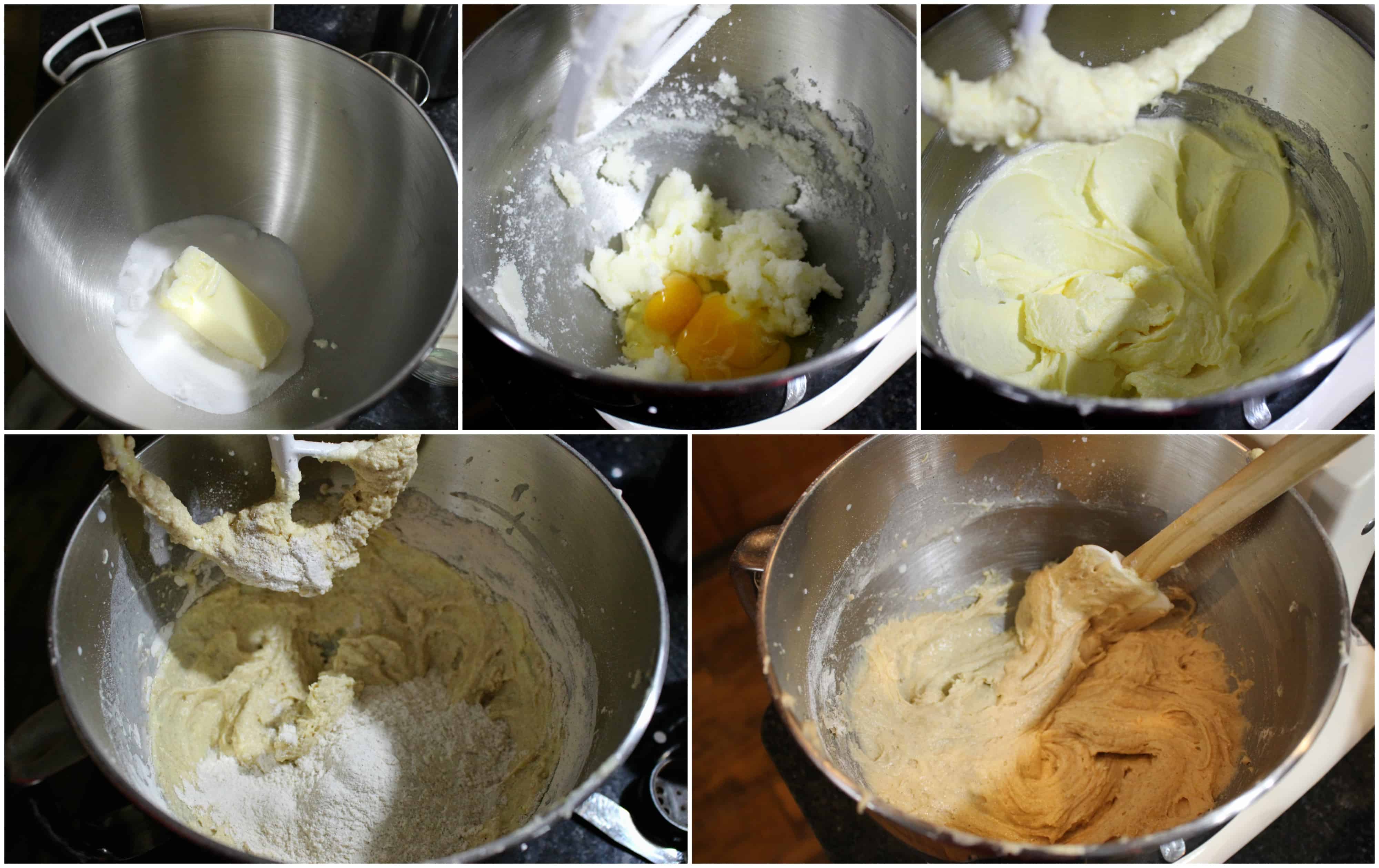 Making the batter in a bowl