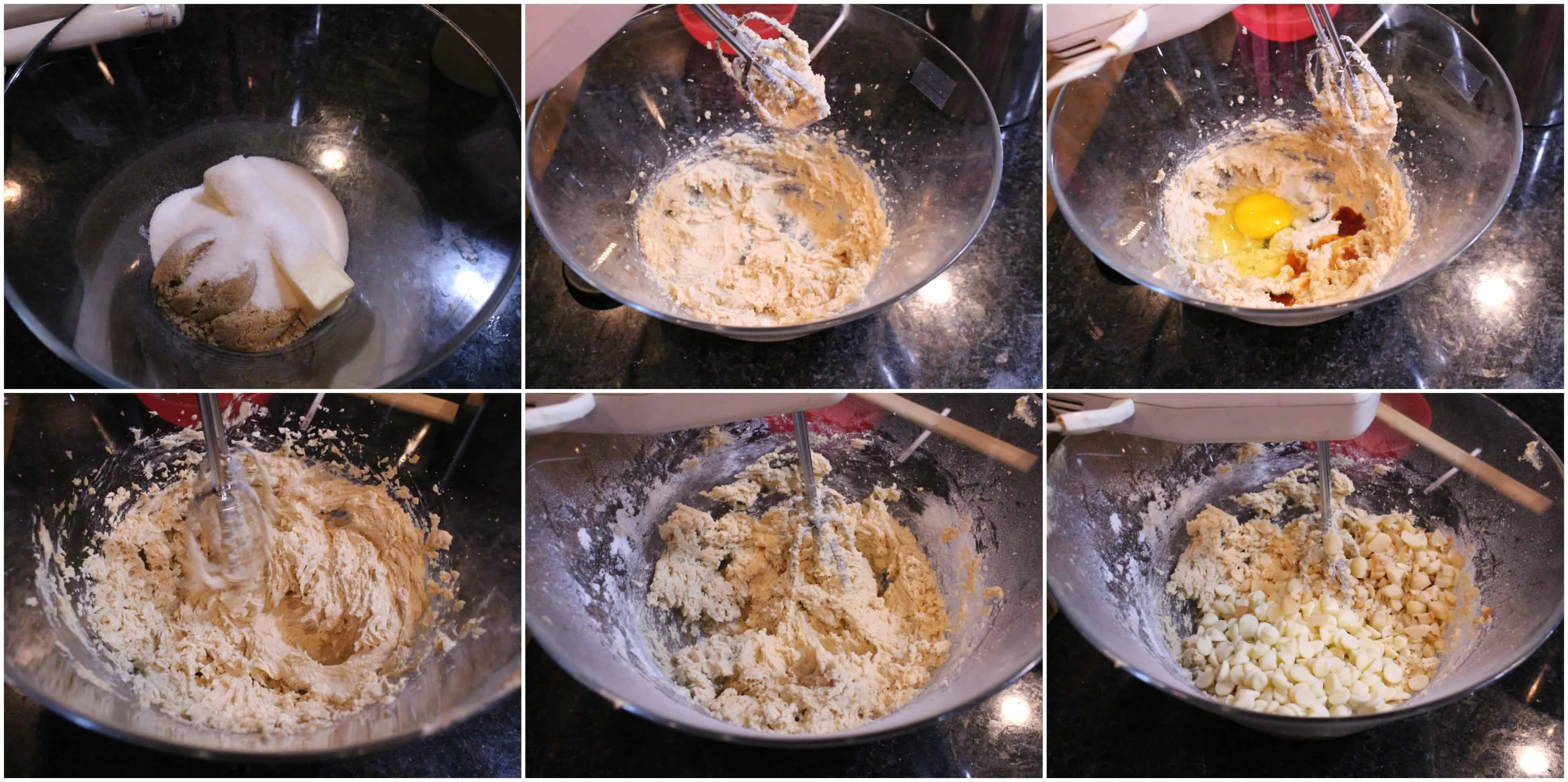 Process shot for making cookie dough.
