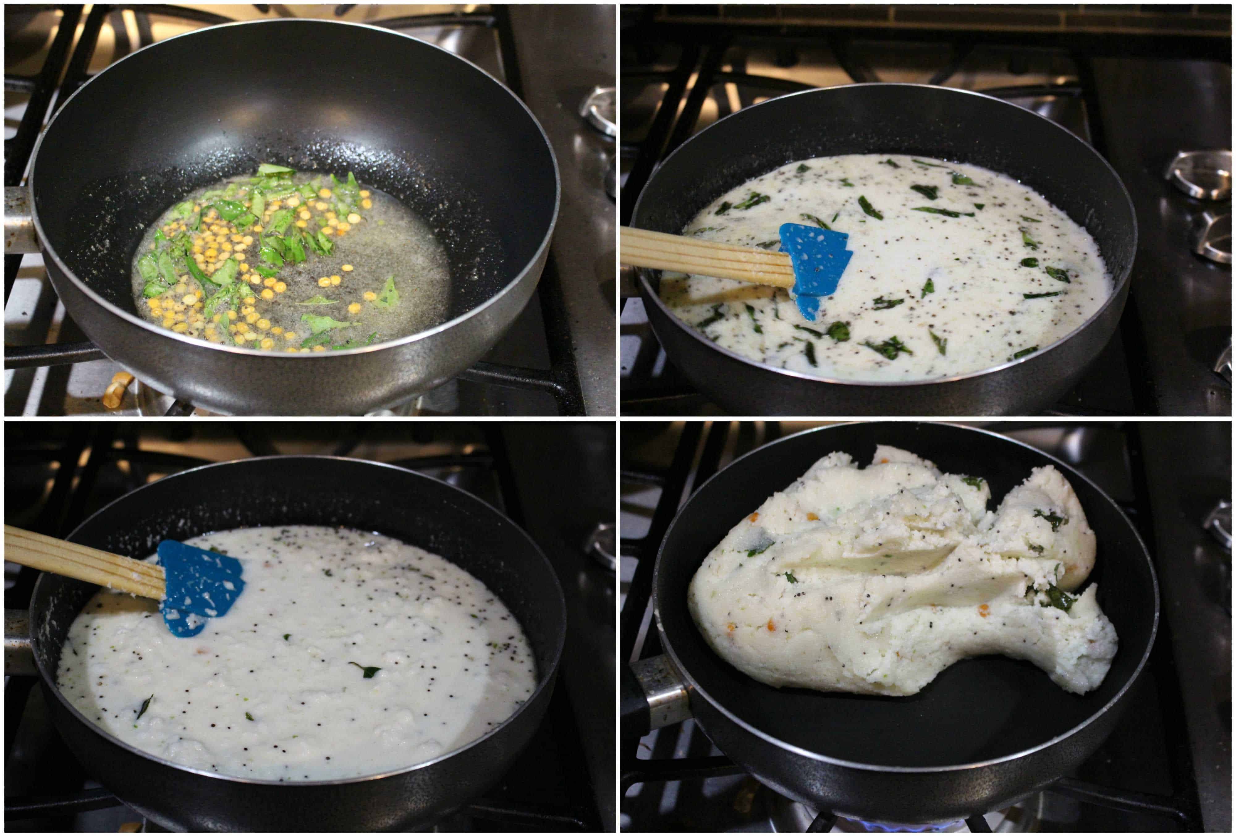 Cooking the ingredients in a Pan