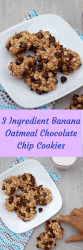 banana oatmeal chocolate chip cookies in a plate