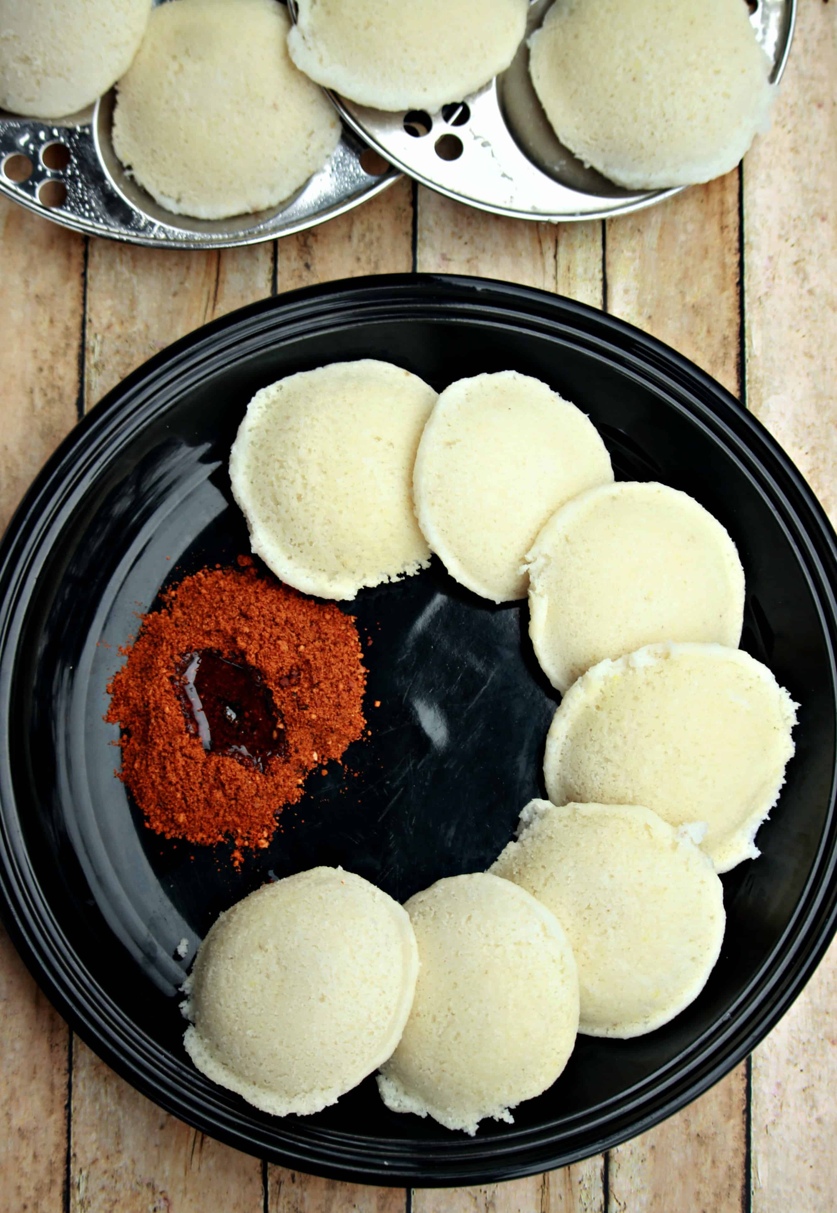 Vegan and Gluten Free Idli is ready to eat.