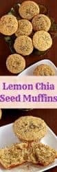 lemon chia seed muffins in plates and outside