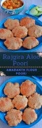 rajgira aloo poori in a plate