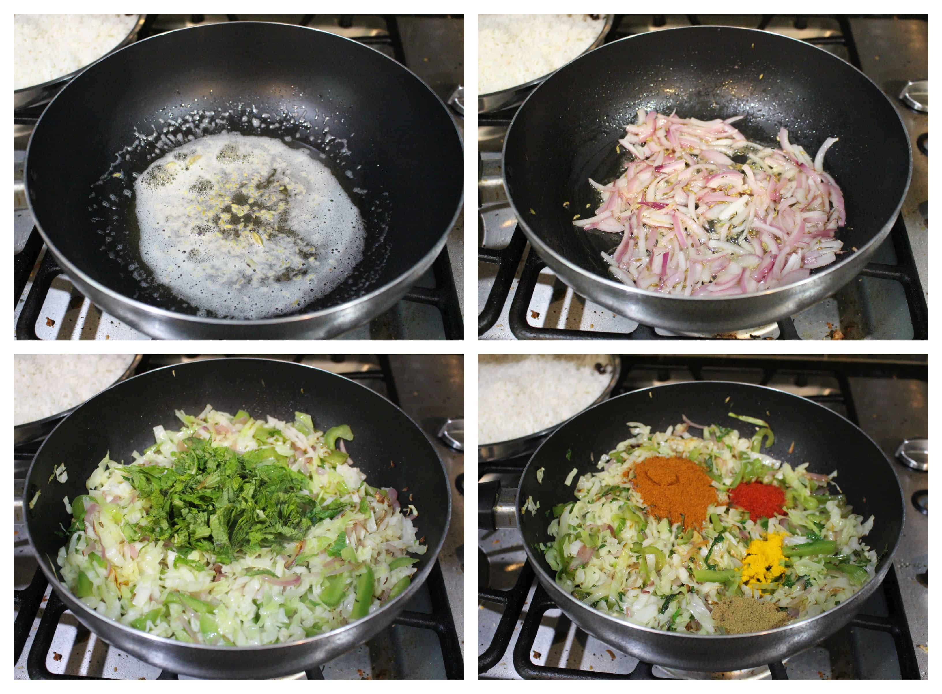 Simple Cabbage Biriyani | Spiced Cabbage Rice