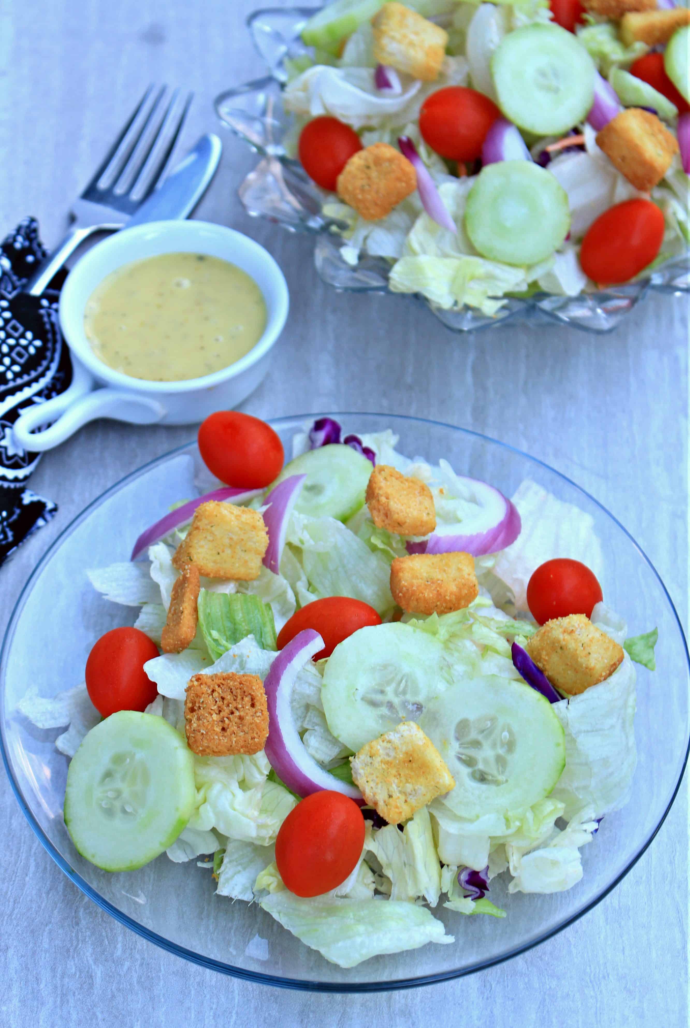 Simple Garden Salad is ready to eat.