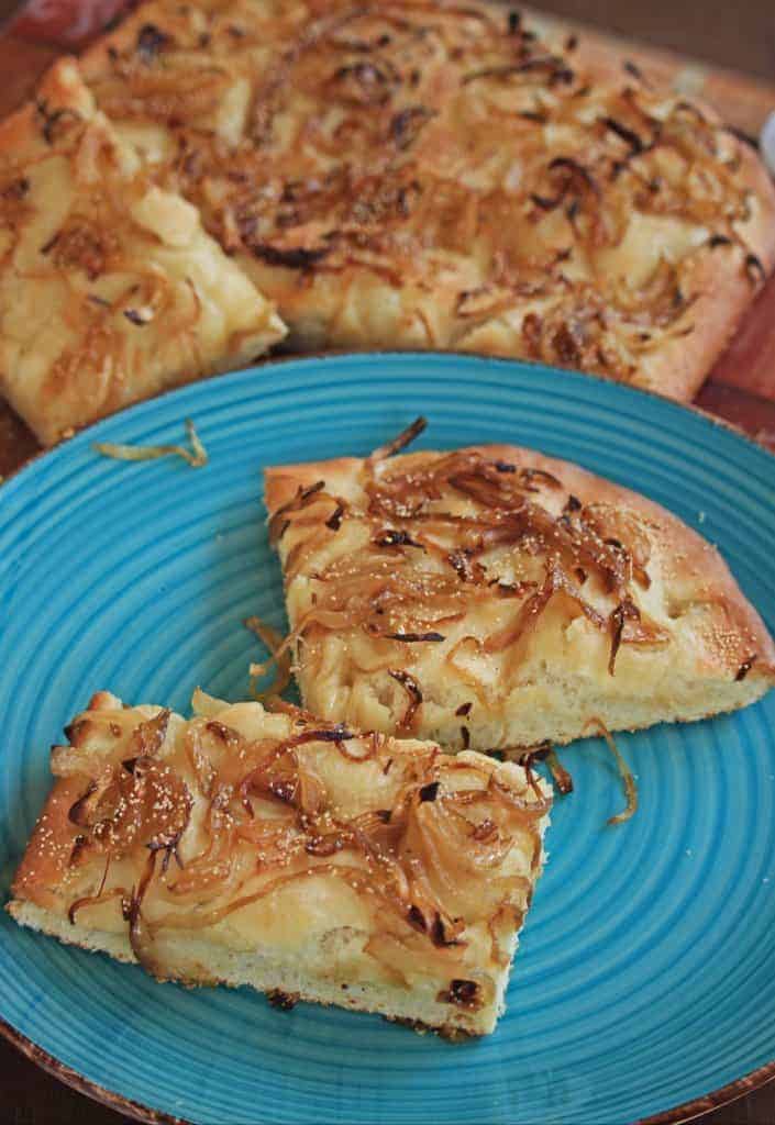 Onion and Poppy Seed Pletzel Onion Bread Board My Cooking Journey