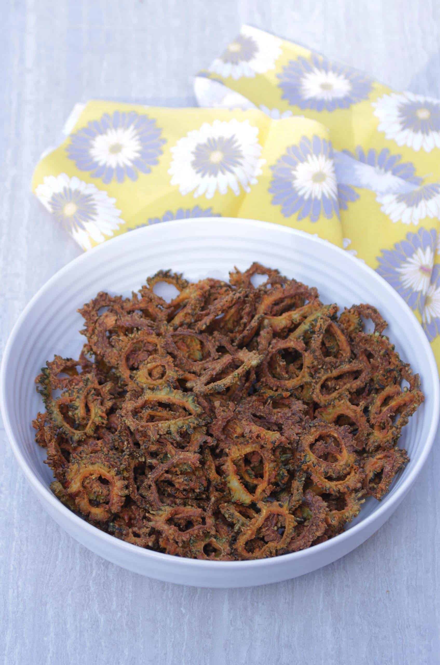 Bitter gourd chips made in air fryer Bitter gourd chips made in air fryer