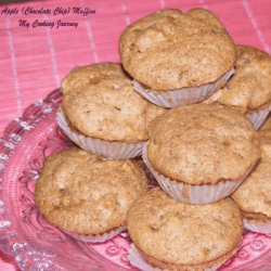 Apple – Chocolate Chip Muffins in a plate