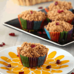 Apple Cranberry Muffins in a Plate