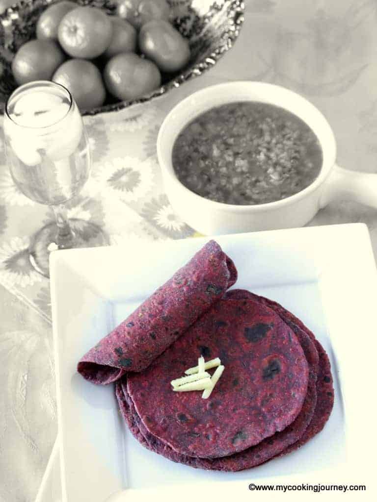 Beetroot Paratha's in a plate 
