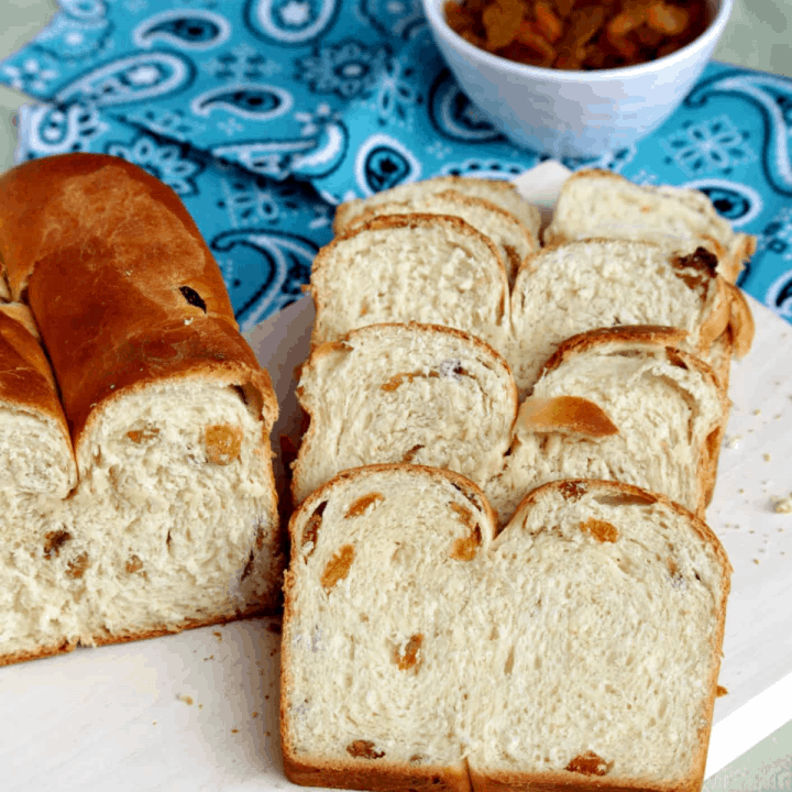 Irish Freckle Bread With Potatoes And Raisins in a tray