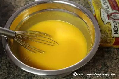 Mango batter in a bowl