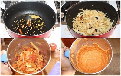 Frying the ingredients in a pan