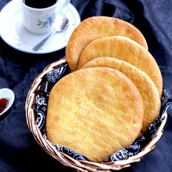 Shirmal – Saffron Flavored Flat Bread in a plate
