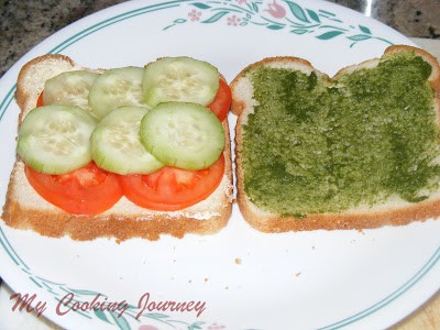 Now layer the vegetables on bread