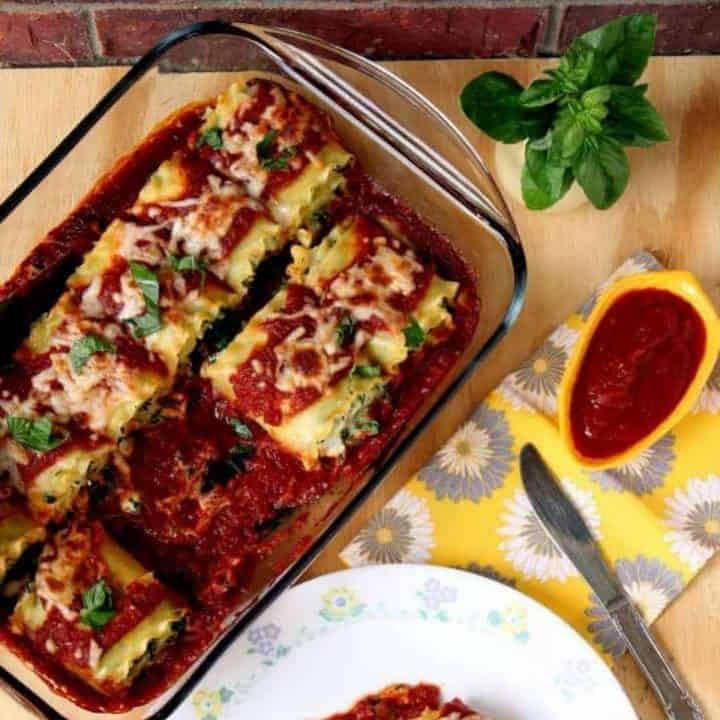 Spinach And Ricotta Cheese Lasagna Roll-Ups