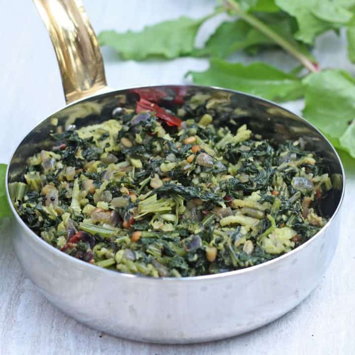 beet greens poriyal