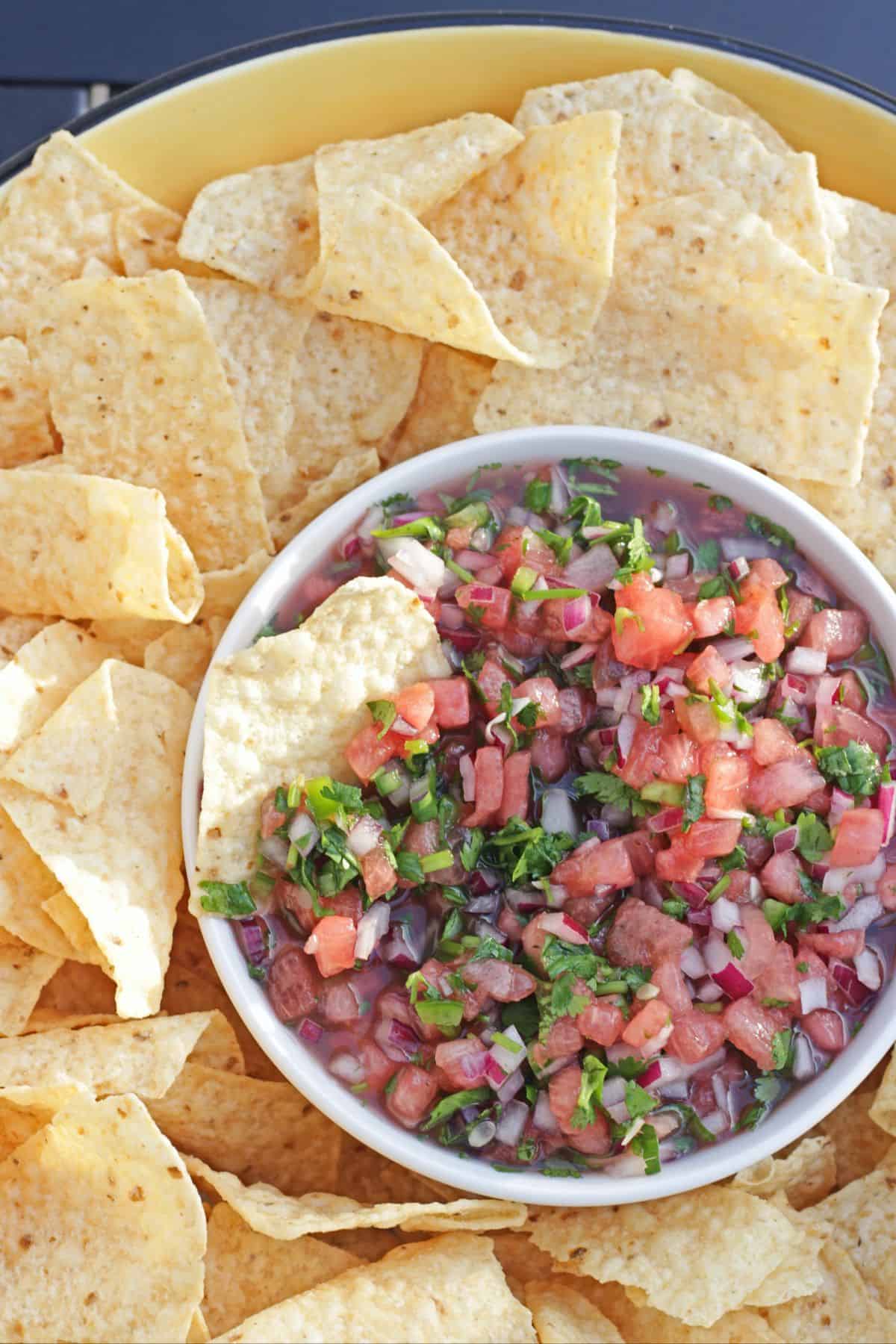 watermelon salsa with chips