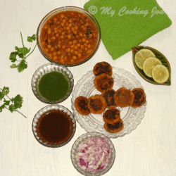 Aloo Tikki Chole Chaat Served in a Dish