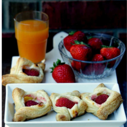 Strawberry Cream Cheese Pastry Beautifully served in a tray