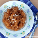 Vellam Aval – Poha with Jaggery served in a plate