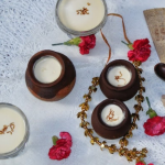 Mishti Doi in a mud pots with flowers.