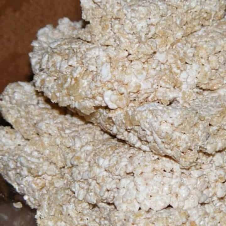 Rice Krispie treats stacked on top of each other