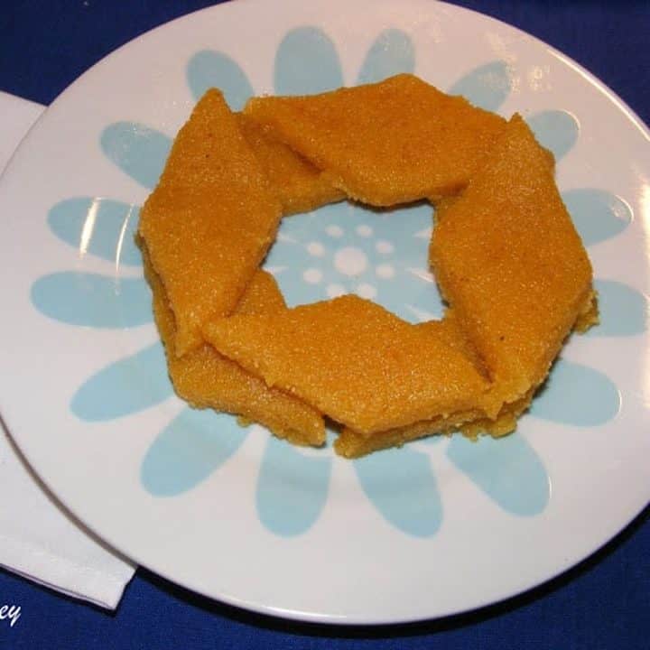 Mango Burfi in a white plate - Featured Image