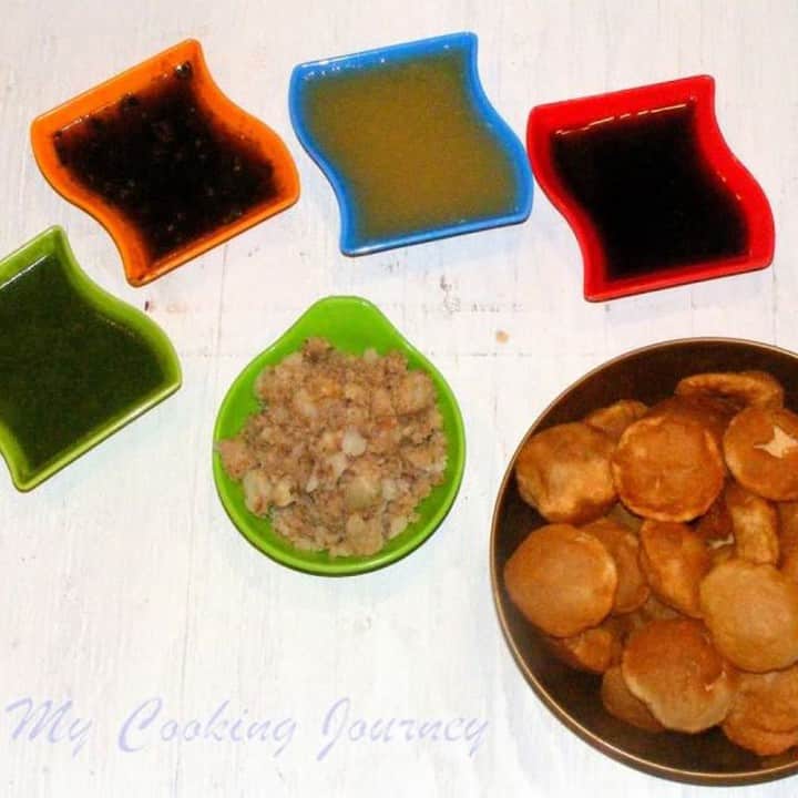 Pani Puri with different panis and filling - Featured Image