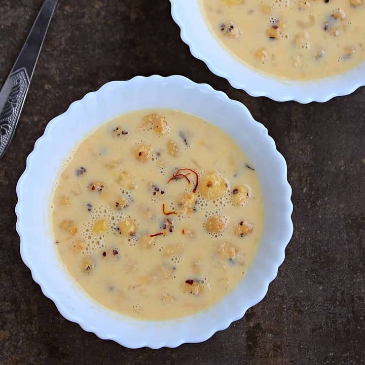 Makhane Ka Kheer in a white bowl - Featured Image