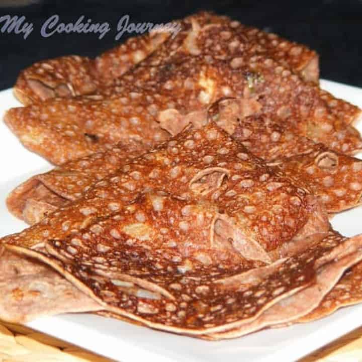 Ragi Dosai in a white plate - Featured Image