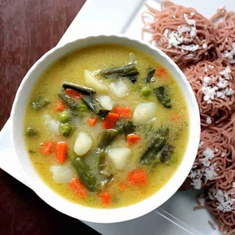 Vegetable Stew in a white bowl - Featured Image