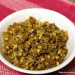 Moong Sprouts Curry in a white bowl - Feature Image