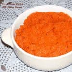 Carrot Tomato Chutney in a white bowl - Feature Image