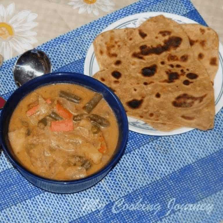 Vegetable Kurma with paratha on the side - Feature Image