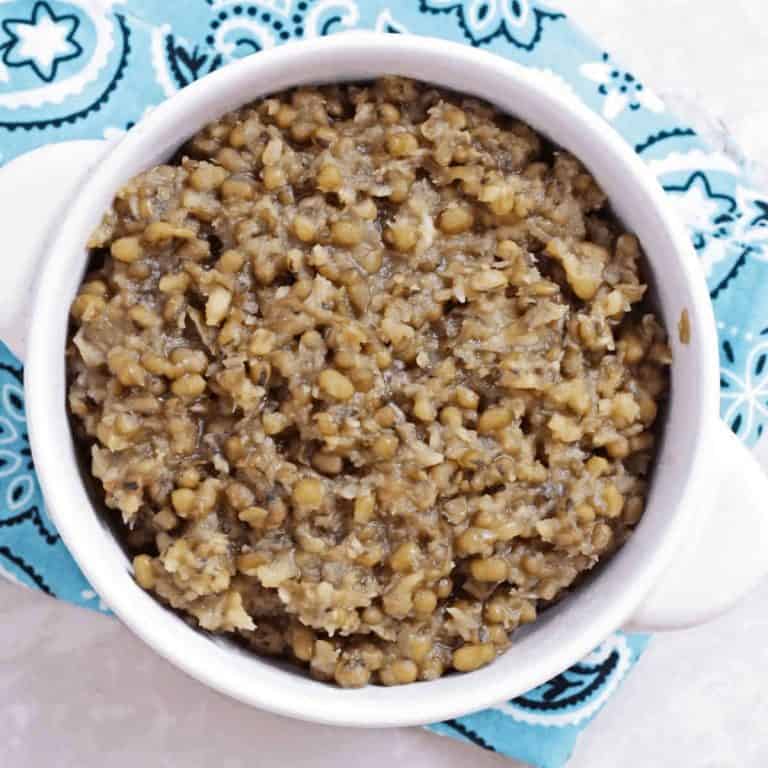 Pachai Payaru Sweet Sundal in a white bowl - Feature Image