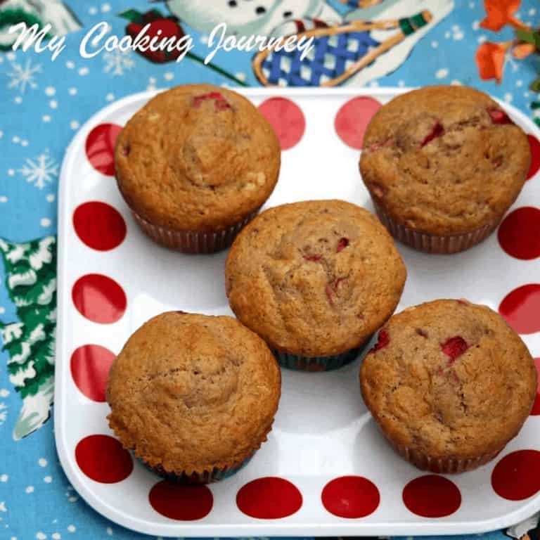 Strawberry Muffins line in a plate - Feature Image